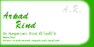 arpad rind business card